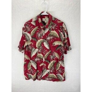 Island Shores Hawaiian Shirt Men’s Size XL Red‎ Floral Short Sleeve Casual Aloha